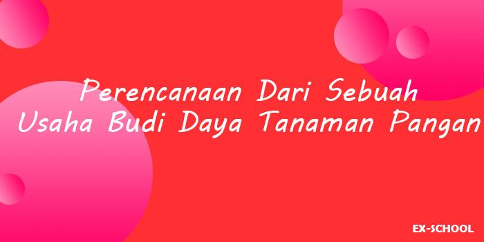 Perencanaan Dari Sebuah Usaha Budi Daya Tanaman Pangan